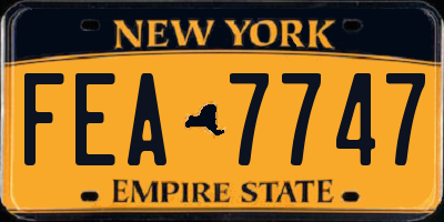 NY license plate FEA7747