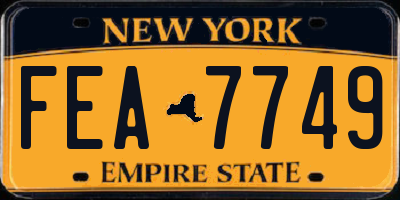 NY license plate FEA7749