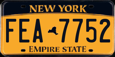 NY license plate FEA7752