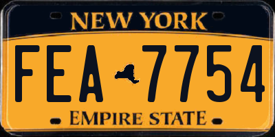 NY license plate FEA7754