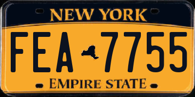 NY license plate FEA7755