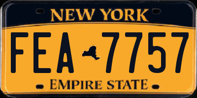 NY license plate FEA7757