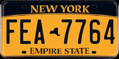 NY license plate FEA7764