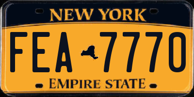 NY license plate FEA7770
