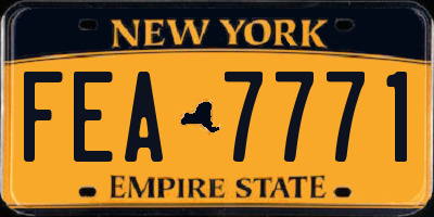 NY license plate FEA7771