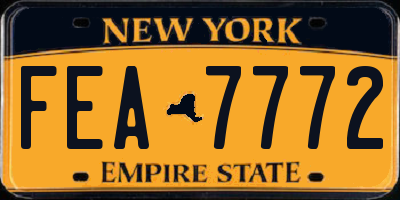 NY license plate FEA7772