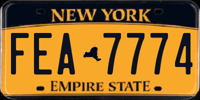 NY license plate FEA7774