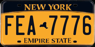 NY license plate FEA7776