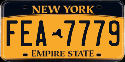 NY license plate FEA7779