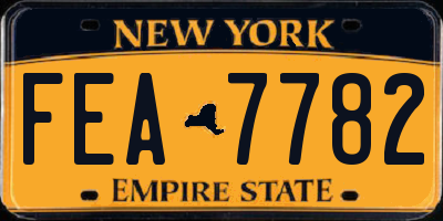NY license plate FEA7782