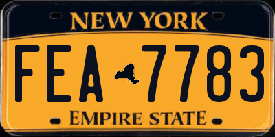 NY license plate FEA7783