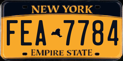 NY license plate FEA7784