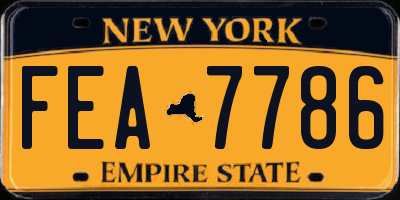 NY license plate FEA7786