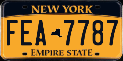 NY license plate FEA7787