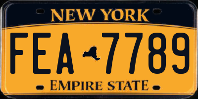 NY license plate FEA7789