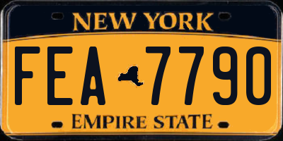 NY license plate FEA7790