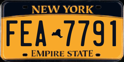 NY license plate FEA7791