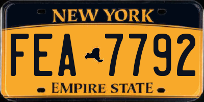NY license plate FEA7792