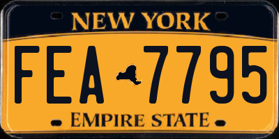 NY license plate FEA7795