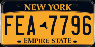 NY license plate FEA7796