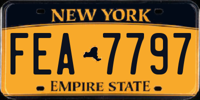 NY license plate FEA7797
