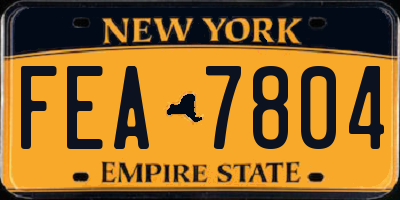 NY license plate FEA7804