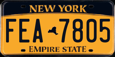 NY license plate FEA7805