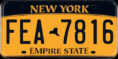 NY license plate FEA7816