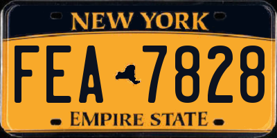 NY license plate FEA7828