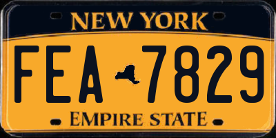 NY license plate FEA7829