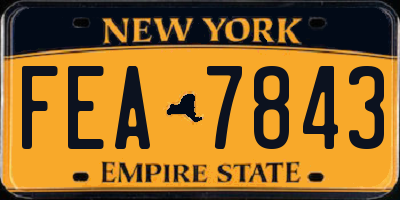 NY license plate FEA7843
