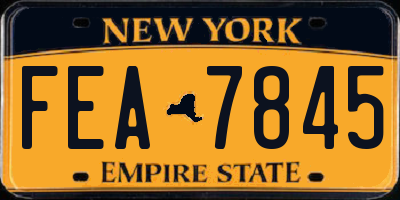 NY license plate FEA7845