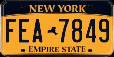 NY license plate FEA7849
