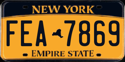 NY license plate FEA7869