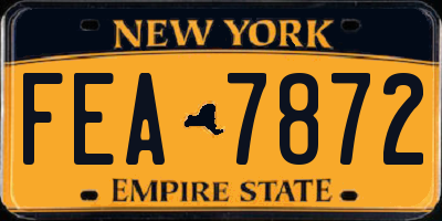 NY license plate FEA7872
