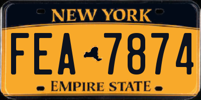 NY license plate FEA7874