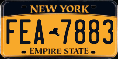 NY license plate FEA7883
