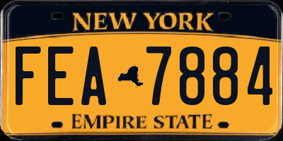 NY license plate FEA7884