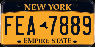 NY license plate FEA7889