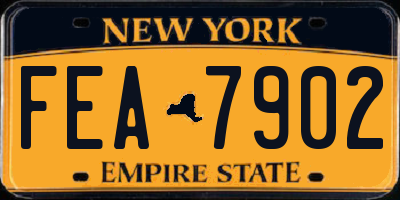 NY license plate FEA7902