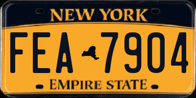 NY license plate FEA7904