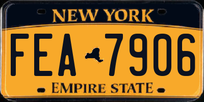 NY license plate FEA7906