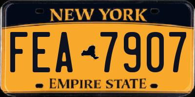 NY license plate FEA7907