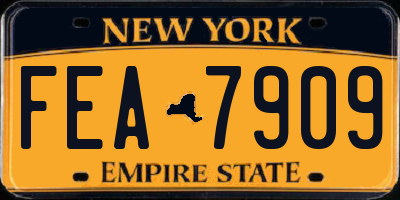 NY license plate FEA7909