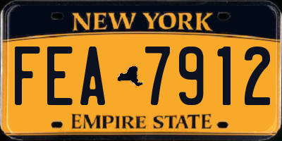 NY license plate FEA7912