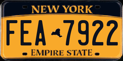 NY license plate FEA7922