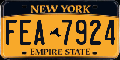 NY license plate FEA7924