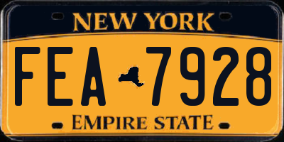NY license plate FEA7928