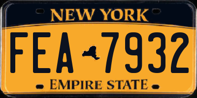 NY license plate FEA7932