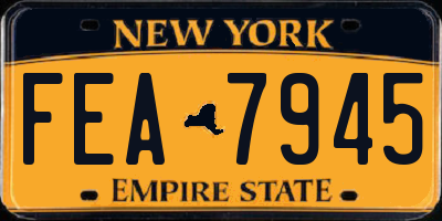 NY license plate FEA7945
